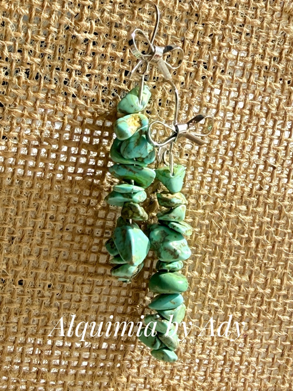 Alquimia Turquoise Chip Drop Earrings - Light Green Turquoise